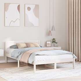 vidaXL Bed Frame White Wood 120 x 200 cm Durable Minimalist Bed Frame