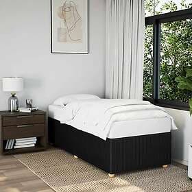 vidaXL Bed Frame without Mattress Black Single Fabric