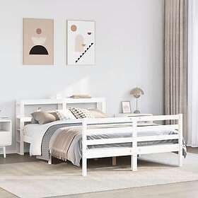 vidaXL Bed Frame without Mattress White 120x190 cm Small Double Solid Wood Pine 