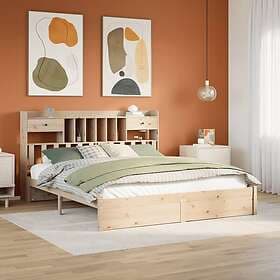 vidaXL Bookcase Bed without Mattress 180x200cm Super King Solid Wood Pine 332242