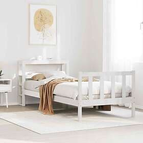 vidaXL Bed Frame without Mattress White 75x190 cm Small Single Solid Wood Pine 3