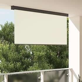vidaXL Outdoor Roller Blind Striped Manual Adjustable Cream 200 x 250 cm Fabric 