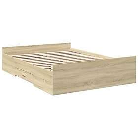 vidaXL Bed Frame with Drawers without Mattress Sonoma Oak 135x190 cm Double