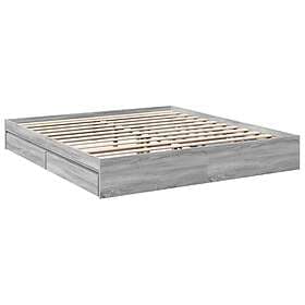 vidaXL Bed Frame with Drawers without Mattress Grey Sonoma 180x200 cm Super King