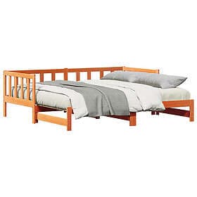 vidaXL Pull-out Day Bed without Mattress Wax Brown 2x(80x200) cm
