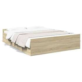 vidaXL Bed Frame with Drawers without Mattress Sonoma Oak 150x200 cm King Size