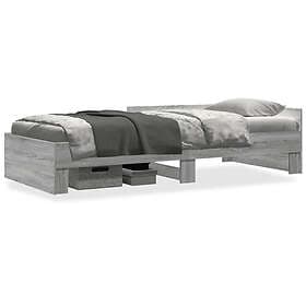 vidaXL Bed Frame without Mattress Grey Sonoma 100x200 cm Engineered Wood