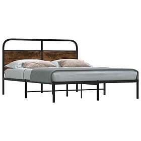 vidaXL Bed Frame Without Mattress 120x190 cm Small Double Smoked Oak Engineered 