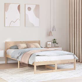 vidaXL Bed Frame Natural Pine wood 120 x 190 cm Durable Minimalist