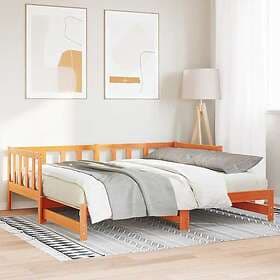 vidaXL Day bed with Trundle Wax Brown 180x200 cm Solid Wood Pine