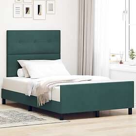vidaXL Bed Frame in Dark Green, 120x190 cm, Made of Velvet