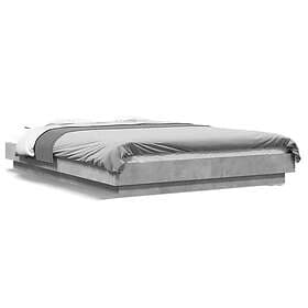 vidaXL Bed Frame with LED Lights without Mattress Concrete Grey 140x190cm
