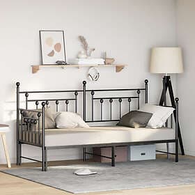 vidaXL Daybed Frame with Trundle Black 75x190 cm Steel