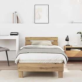 vidaXL Bed Frame Artisan Oak 90x200 cm made from engineered wood.