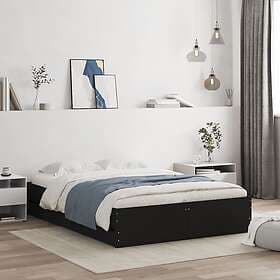 vidaXL Bed Frame with Drawers without Mattress Black 120x190 cm Small Double