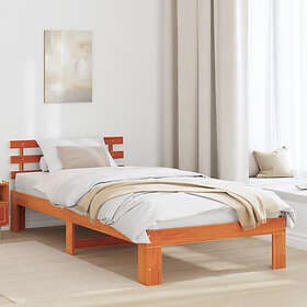vidaXL Pine Wood Bed Frame Wax brown Solid Pine wood Single Simplistic