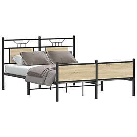 vidaXL Bed Frame without Mattress Sonoma Oak 140x200 cm Engineered Wood