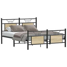 vidaXL Bed Frame without Mattress Sonoma Oak 137x190 cm Engineered Wood