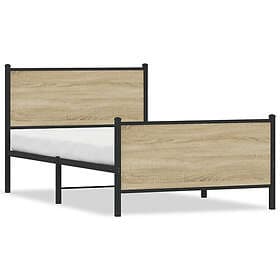 vidaXL Metal Bed Frame without Mattress Sonoma Oak 107x203 cm