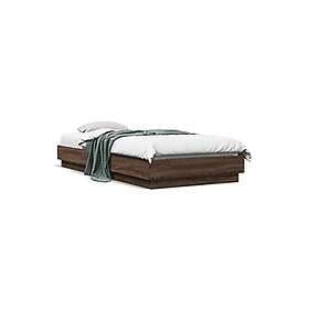 vidaXL Bed Frame without Mattress with LED Lights Brown Oak 100x200 cm