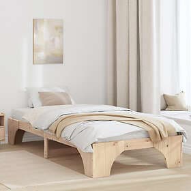 vidaXL Bed Frame Natural Pine wood 90 x 190 cm Minimalist Bed Frame