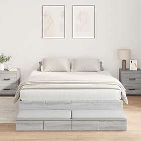 vidaXL Storage Bed Frame Grey Sonoma 140x200 cm