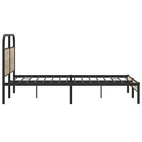 vidaXL Bed Frame Without Mattress 135x190 cm Smoked Oak Engineered Wood