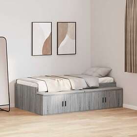 vidaXL Storage Bed Frame Grey Sonoma 90x200 cm