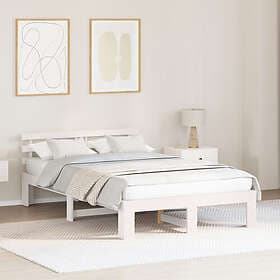 vidaXL Pine Wood Bed Frame White Solid Pine wood 120 x 190 cm Durable