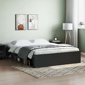 vidaXL Bed Frame without Mattress Black 150x200 cm King Size King Size