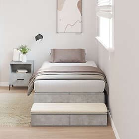 vidaXL Storage Bed Frame Concrete Grey 90x190 cm