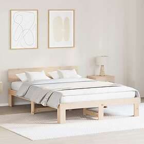 vidaXL Bed Frame with Headboard 150x200 cm Solid Pine Wood