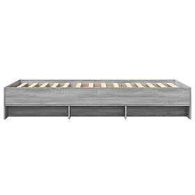 vidaXL Bed Frame without Mattress Grey Sonoma 90x190 cm Single Engineered Wood