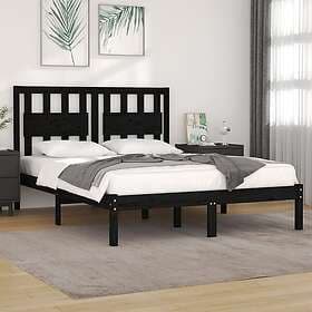 vidaXL 3103917 Bed Frame without Mattress Black Solid Wood 140x190 cm (810001+81