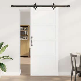 vidaXL Sliding Door with Hardware Set White 86x211 cm Solid Wood Pine