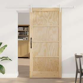 vidaXL Sliding Door with Hardware Set 93x202 cm Solid Wood Pine