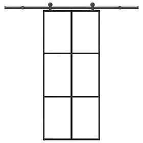 vidaXL Sliding Door with Hardware Set 90x205 cm ESG Glass&Aluminium