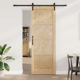 vidaXL Sliding Door with Hardware Set 83x232 cm Solid Wood Pine