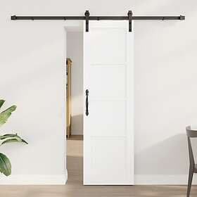 vidaXL Sliding Door with Hardware Set White 61x198,5 cm Solid Wood Pine