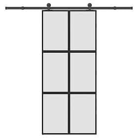 vidaXL Sliding Door with Hardware Set 90x205 cm Tempered Glass&Aluminium