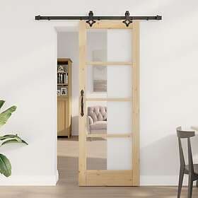 vidaXL Sliding Door with Hardware Set 73,5x198.5 cm Solid Wood Pine