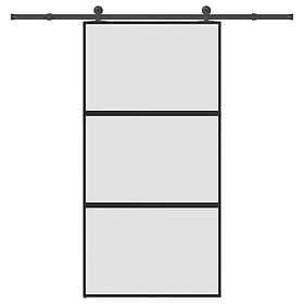 vidaXL Sliding Door with Hardware Set 102,5x205 cm Tempered Glass&Aluminium