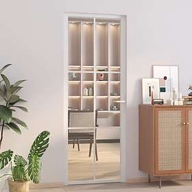 vidaXL Interior Door 76x201.5 cm White ESG Glass and Aluminium