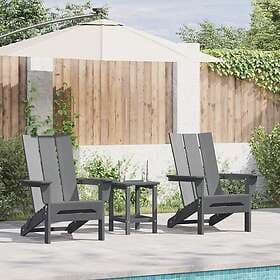 vidaXL Foldable Adirondack Chairs 2 pcs Light Grey 74,5x80.5x90 cm HDPE