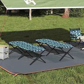 vidaXL Folding Sun Beds 2 pcs with Carry Bag Leaf Pattern 600D Oxford Fabric