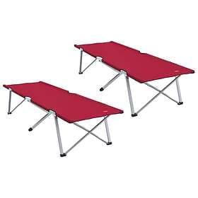vidaXL Folding Lounge Bed Red Metal, Fabric Standard Foldable