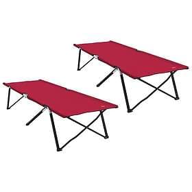 vidaXL Folding Sun Beds with Carry Bags 2 pcs Red 600D Oxford Fabric