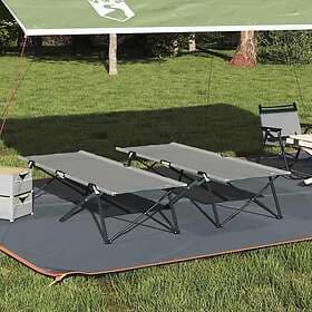 vidaXL Folding Sun Beds with Carry Bags 2 pcs Grey 600D Oxford Fabric