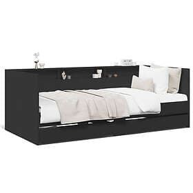 vidaXL Daybed with Drawers without Mattress black 100x200 cm
