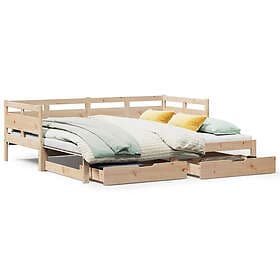 vidaXL Daybed extendable with drawers without mattress 90x200 cm